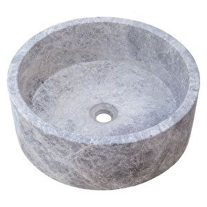 Tundra Gri Cilalı Mermer Çanak Lavabo Tms04