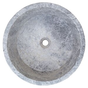 Tundra Gri Cilalı Mermer Çanak Lavabo Tms04