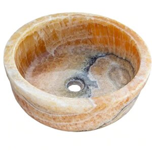 Honey Oniks Cilalı Mermer Tezgah Üzeri Ve Çanak Lavabo Tms32