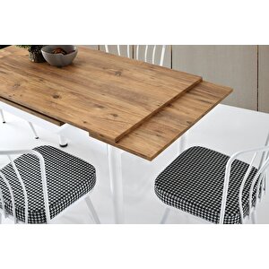 Smart Açılır Mutfak Masası Ve 4 Adet Sandalye Takımı 70*110cm Ceviz