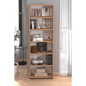 6 Raflı Kitaplık Dekoratif Kitaplık Modern Kitaplık Çam