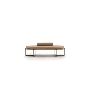Asage Metal Ayaklı Deri Silindir Minderli Dekoratif Puf Bench Montajsız Yatak Ucu Oturma Bankı