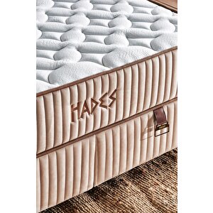 Hades Yatak Baza Ve Başlık Seti 100x200 Cm Tek Kişilik Paket Yaylı Lüks Yatak Krem Baza Başlık 100x200 cm