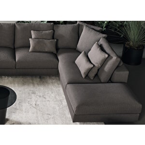 Burlone Özel Tasarım Metal Ve Ahşap Iskeletli Salon İçi L Modern Oturma Grubu L Köşe Koltuk Takımı