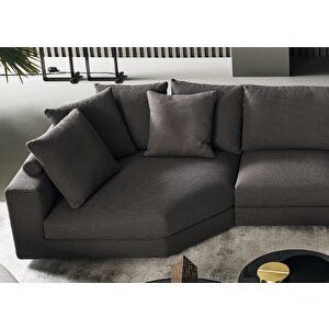 Burlone Özel Tasarım Metal Ve Ahşap Iskeletli Salon İçi L Modern Oturma Grubu L Köşe Koltuk Takımı