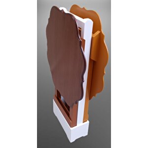 Çanta Zigon 90075 Sehpa Yonca Model 2li Takım Ahşap Mdf Hardal-ceviz Renk El Yapı