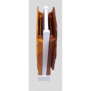 Çanta Zigon 90075 Sehpa Yonca Model 2li Takım Ahşap Mdf Hardal-ceviz Renk El Yapı