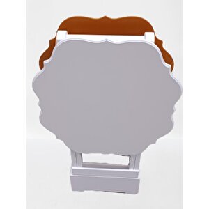 Çanta Zigon 90081 Sehpa Yonca Model İkili Tk Ahşap Mdf Beyaz Ve Hardal Renk Uyum