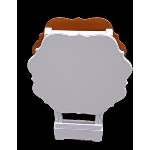 Çanta Zigon 90081 Sehpa Yonca Model İkili Tk Ahşap Mdf Beyaz Ve Hardal Renk Uyum