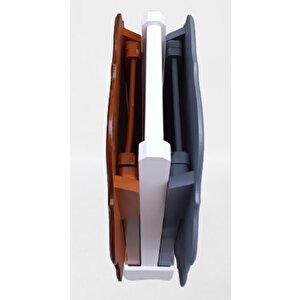 Çanta Zigon 90078 Sehpa Yonca Model 2 Li Tk Ahşap Mdf Gri Ceviz Renk Uyum El Yapı