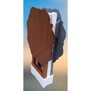 Çanta Zigon 90078 Sehpa Yonca Model 2 Li Tk Ahşap Mdf Gri Ceviz Renk Uyum El Yapı