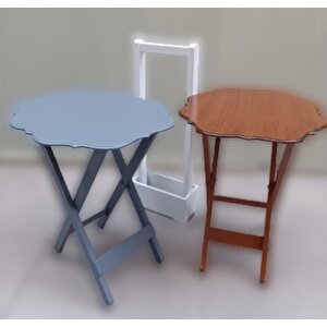 Çanta Zigon 90078 Sehpa Yonca Model 2 Li Tk Ahşap Mdf Gri Ceviz Renk Uyum El Yapı