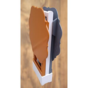 Çanta Zigon 90077 Sehpa Yonca Model 2 Li Tk Ahşap Mdf Gri Hardal Renk Uyum Elyapı