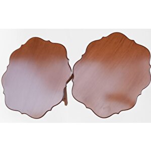 Çanta Zigon 90080 Sehpa Yonca Model 2 Li Tk Ahşap Mdf Parlak Ceviz Renk Kutu Sevk