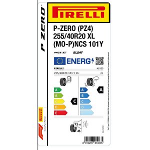 255/40 R20 101y Xl P Zero Pz4 Mo-p Ncs Elect Oto Yaz Lastiği (üretim:2024)