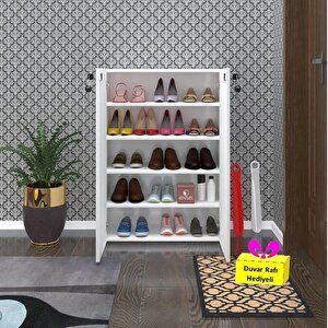 Ayakkabılık Ayakkabı Dolabı Kilitli Be Real Byz 100*70*32 Kapaklı Arkalıklı Ofis Dolabı + Tekli Duvar Rafı Hediyeli