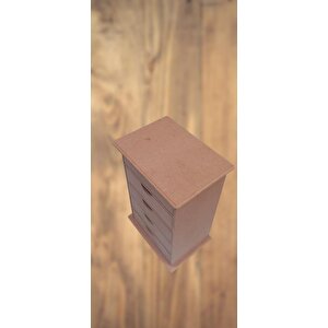Hobi Erdl 90038 Dekoratif Takı Şifonyeri 5 Çekmece Model  Ham Ahşap Mdf El Yapımı