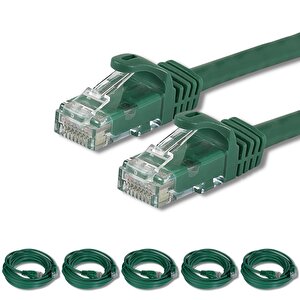 Irenis 5 Adet 3 Metre Cat7 Kablo Ethernet Network İnternet Lan Kablosu Yeşil
