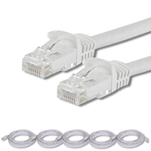Irenis 5 Adet 2 Metre Cat7 Kablo Ethernet Network İnternet Lan Kablosu Beyaz