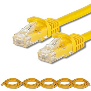 Irenis 5 Adet 1 Metre Cat7 Kablo Ethernet Network İnternet Lan Kablosu Sarı