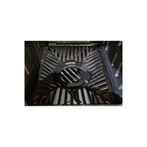 Süsler Mat Siyah Döküm Kuzine Soba + Fırınlı Soba + Döküm Soba Uyuyan Soba Kömür Sobası Odun Sobası Ss-5313