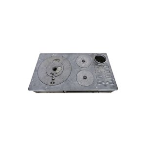 Süsler Mat Siyah Döküm Kuzine Soba + Fırınlı Soba + Döküm Soba Uyuyan Soba Kömür Sobası Odun Sobası Ss-5313