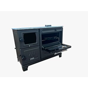 Süsler Çift Camlı Modern Kuzine Fırınlı Döküm Soba Ss-5314