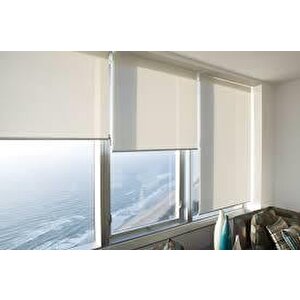 Krem Mat Stor Perde Etek Dilimsiz Güneşlik Perde Güneşlik Stor Perde 100x250 cm