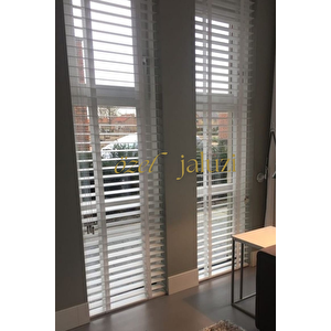 Beyaz 50 Mm Ahşap  Jaluzi 110x230 cm