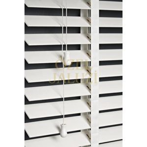 Beyaz 50 Mm Ahşap  Jaluzi 110x230 cm