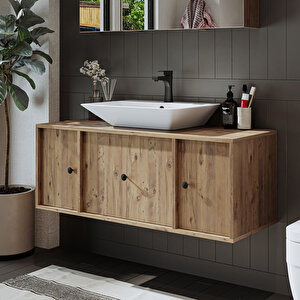 Roomart Gusto Ayaksız Lavabolu Mdf 120 Cm Çekmeceli Banyo Dolabı