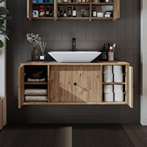 Roomart Gusto Ayaksız Lavabolu Mdf 120 Cm Çekmeceli Banyo Dolabı