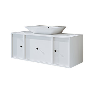 Roomart Gusto Ayaksız Lavabolu Mdf 120 Cm Çekmeceli Banyo Dolabı