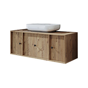 Roomart Gusto Ayaksız Oval Lavabolu Mdf 120 Cm Çekmeceli Banyo Dolabı