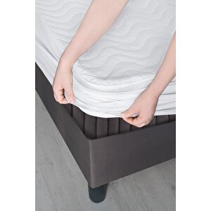 100x200 Sıvı Geçirmez Kapitoneli Tek Kişilik Alez Fitted Pamuklu