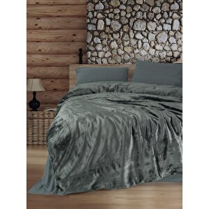 Velvet Çift Kişilik Nevresim Takımı Flossy Gri