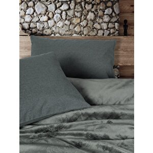 Velvet Çift Kişilik Nevresim Takımı Flossy Gri