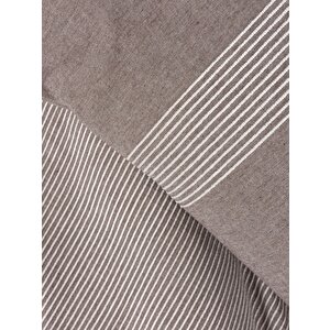 Ribbed Çift Kişilik Nevresim Takımı Linje Kahve