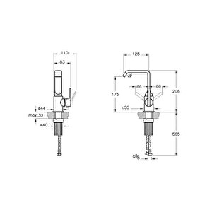 Vitra Suit Lavabo Bataryası Krom A42616 Gümüş