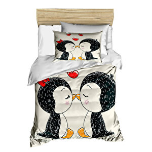 Yenidoğan Kız Bebek Nevresim Takımı 3d Pamuklu Penguen