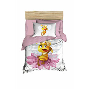 Yenidoğan Kız Bebek Nevresim Takımı 3d Pamuklu  Lady Bee