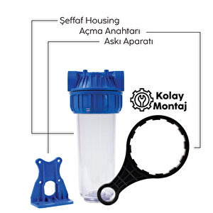 Tekli Daire Bina Girişi Silifoz Filtreli Su Arıtma Sistemi Tekli Housing 1/2 10 Inc