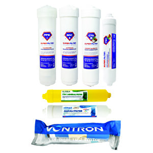 Süperwater Yüksek Tds Giderici 75 Gpd Vontron Membran Filtre 7 Filtrasyon Yüksek Kaliteli Yedek Filtre Seti