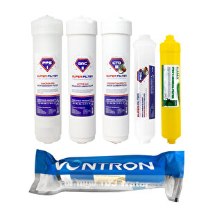 Süperwater Yüksek Tds Giderici 75 Gpd Vontron Membran Filtre 6 Filtrasyon Yüksek Kaliteli Yedek Filtre Seti