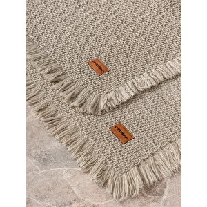 Bath Rug Set Bej 75x125 60x90