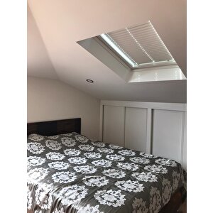 Beyaz Cam Balkon Ve Ofis Plisse Perde( Plain001) 80x200 cm
