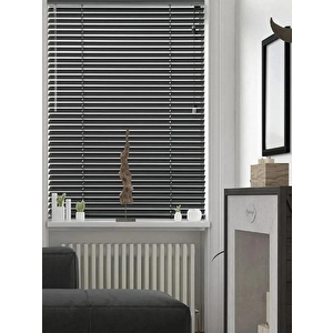 Siyah 25 Mm Metal  Jaluzi 140x220 cm