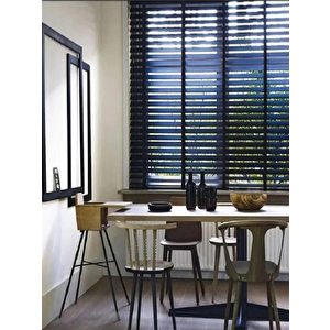 Siyah 25 Mm Metal  Jaluzi 140x220 cm