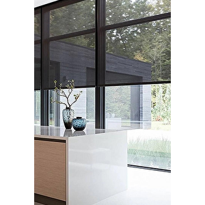 Siyah Sun Screen Stor Perde 1. Kalite Sun Screen Perde 150x200 cm