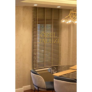 Krem 50 Mm Ahşap  Jaluzi 100x150 cm